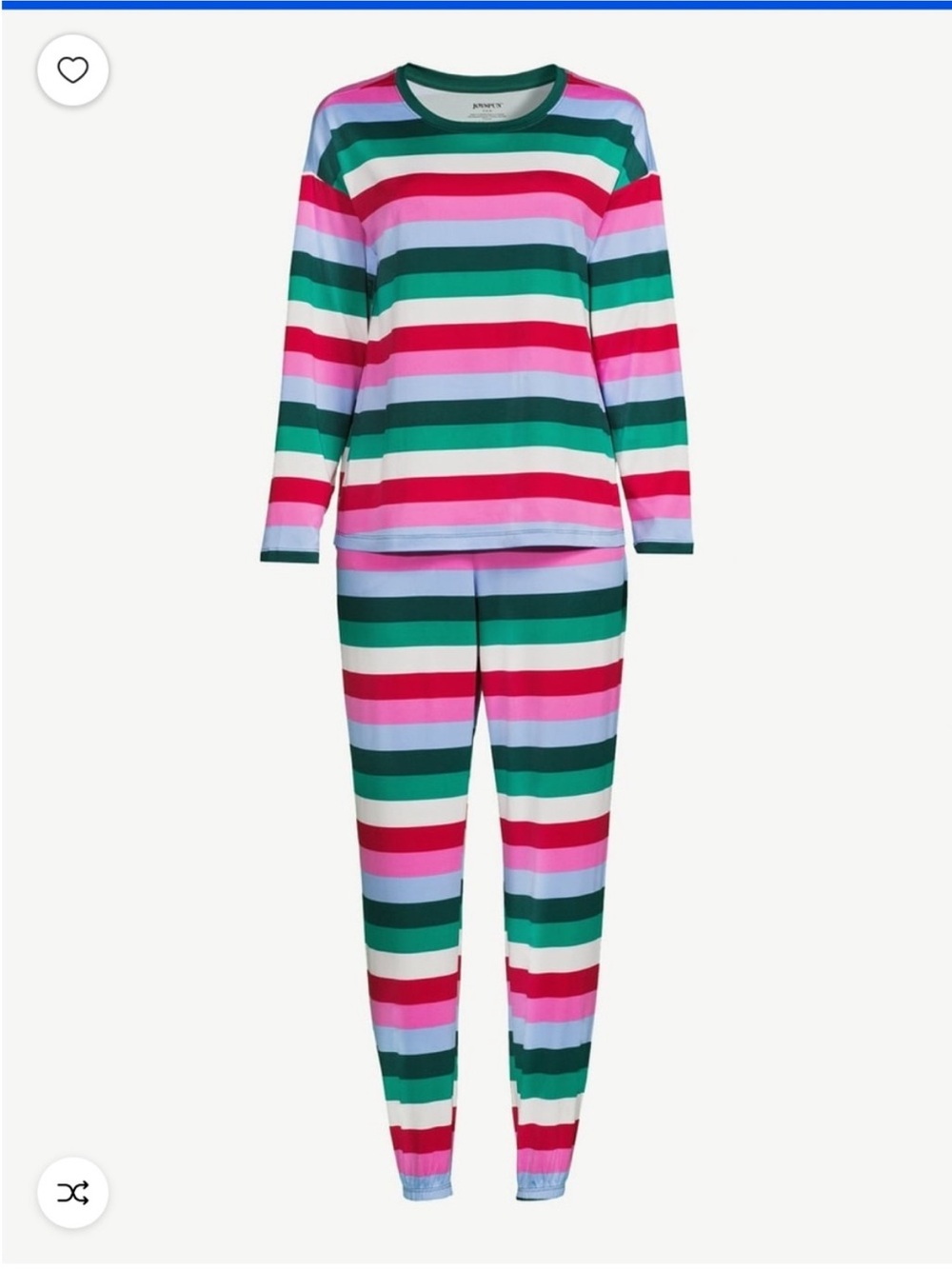 Joy spun Long Sleeve Striped Pajama Set - Multicolor